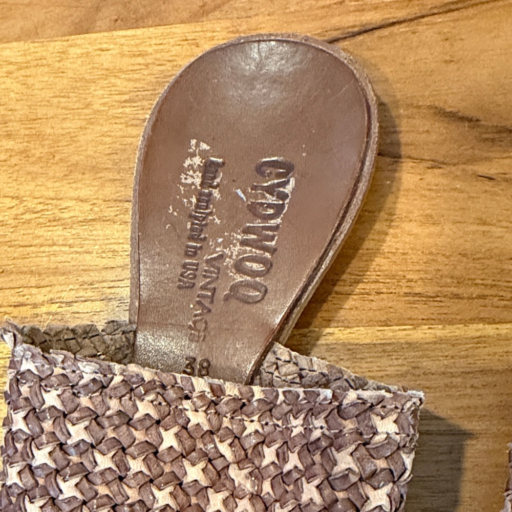 CYDWOQ Woven Pointed-Toe Mules in Brown - Picture 4 of 9